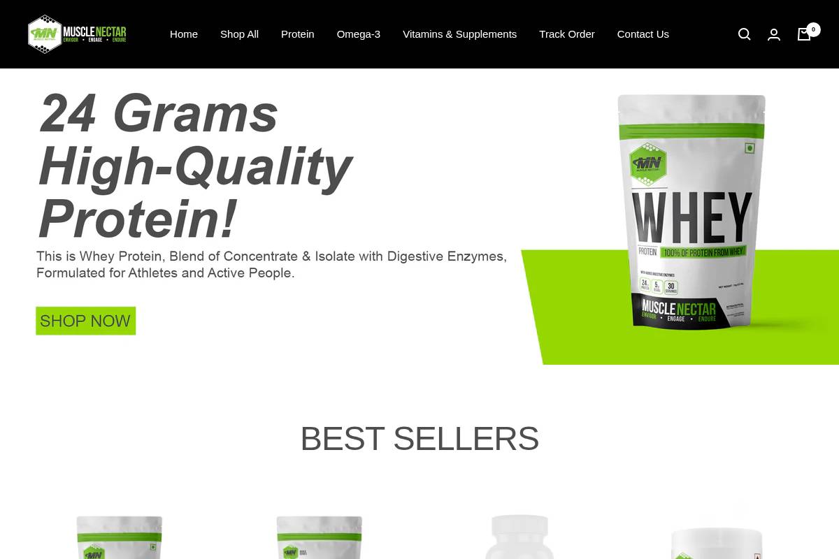 musclenectar.com homepage screenshot