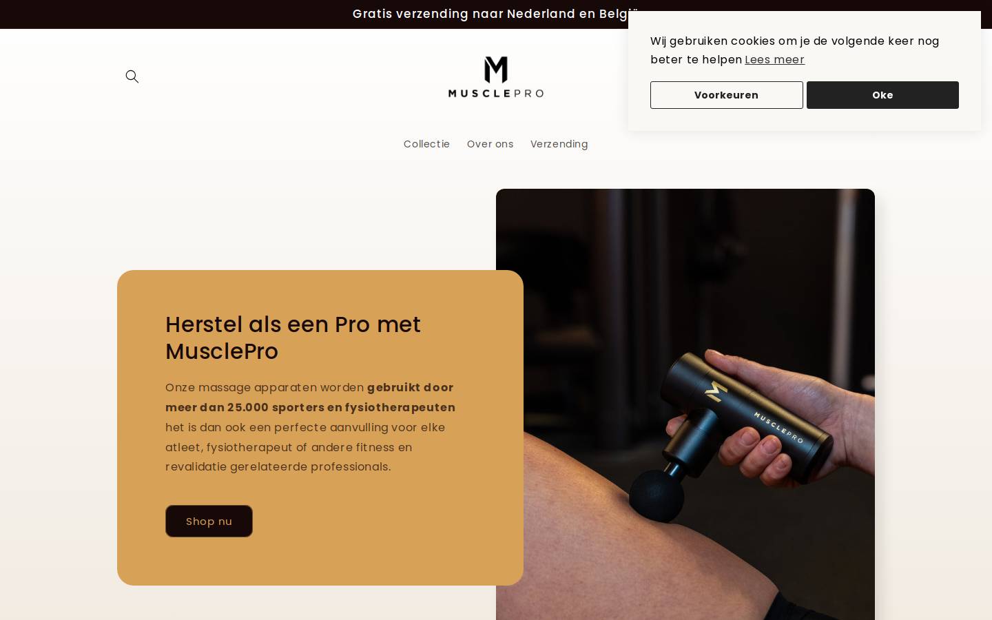 Musclepro homepage screenshot