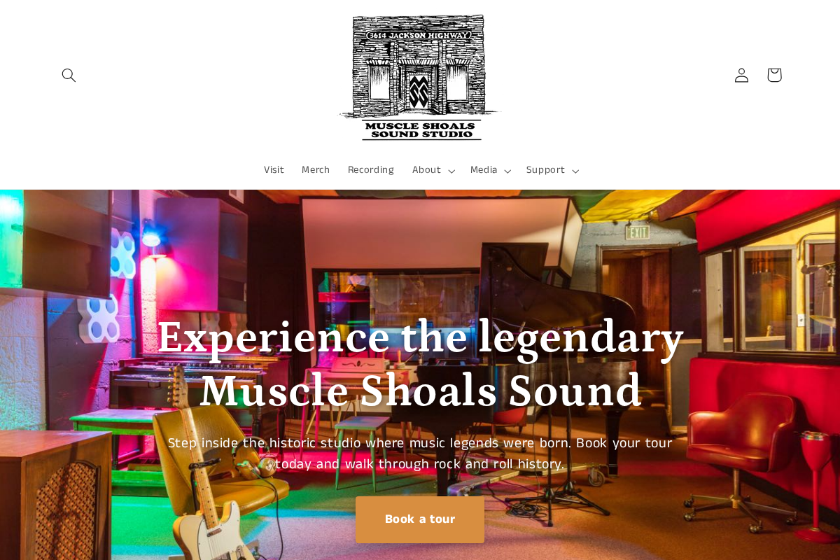 muscleshoalssoundstudio.org homepage screenshot