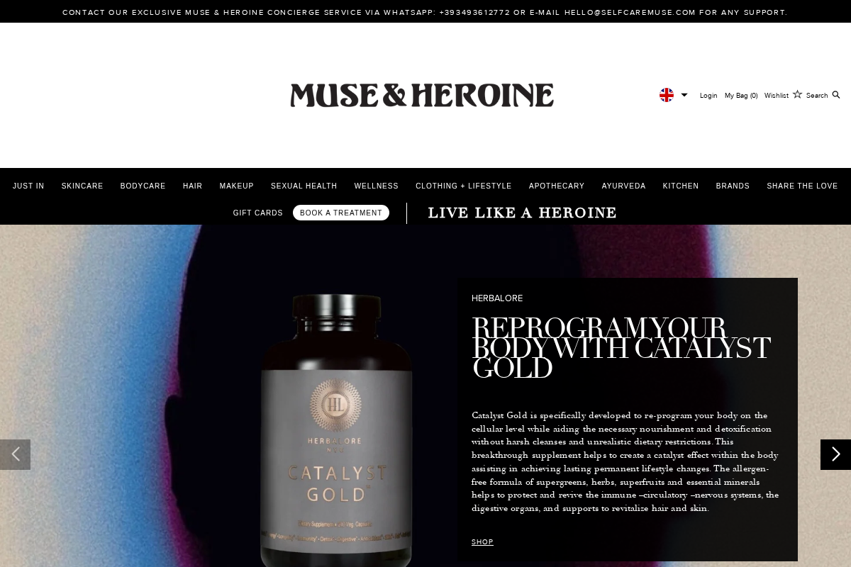 Muse & Heroine homepage screenshot