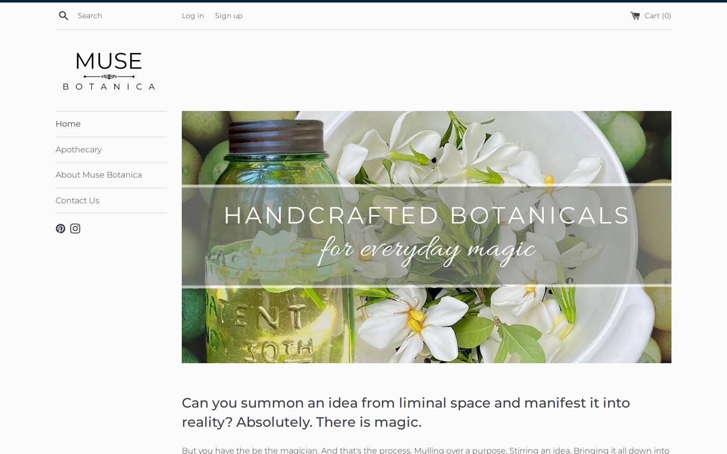 musebotanica.com homepage screenshot