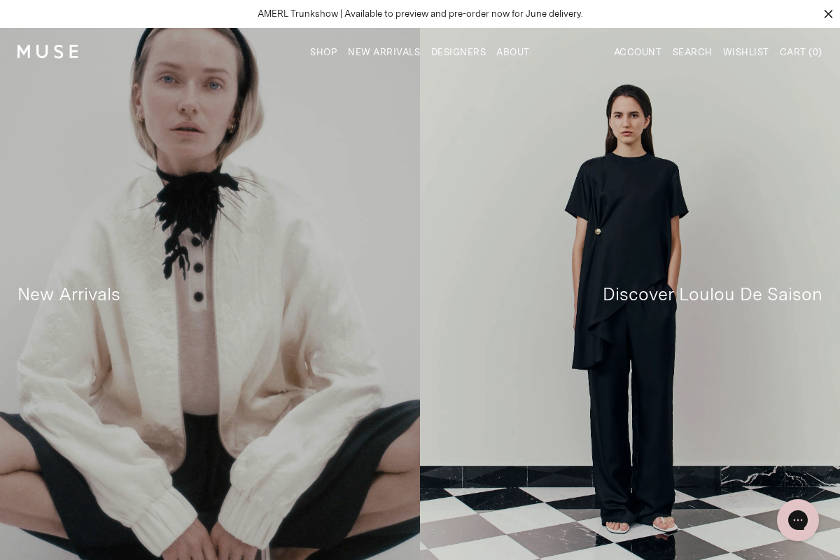 Muse Boutique homepage screenshot