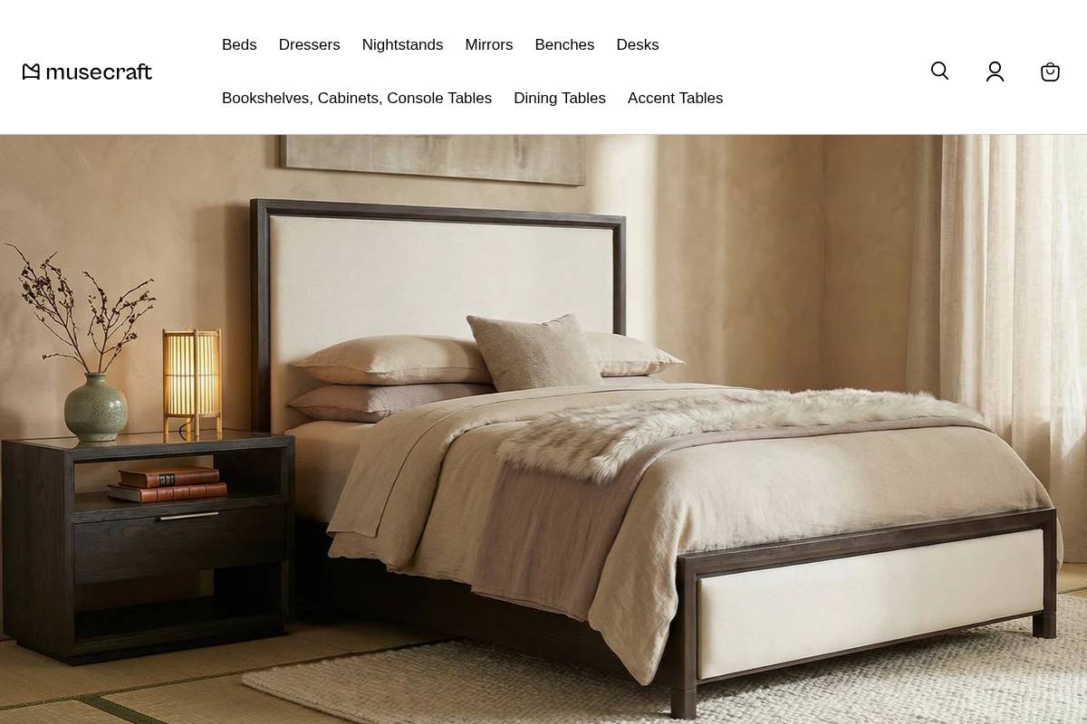 Musecraft homepage screenshot