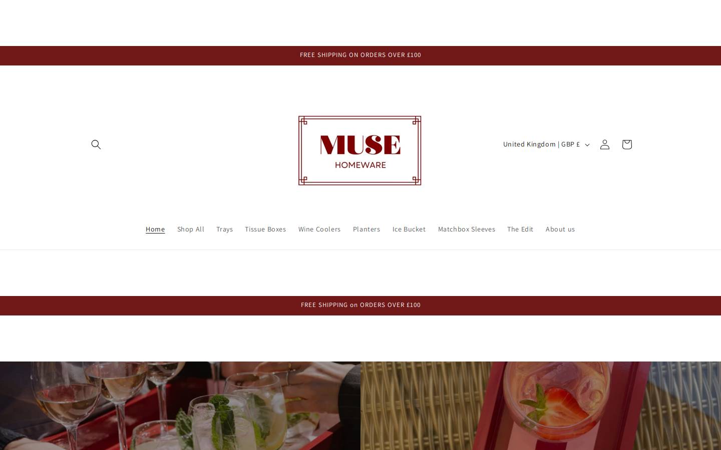 musehomeware.com homepage screenshot