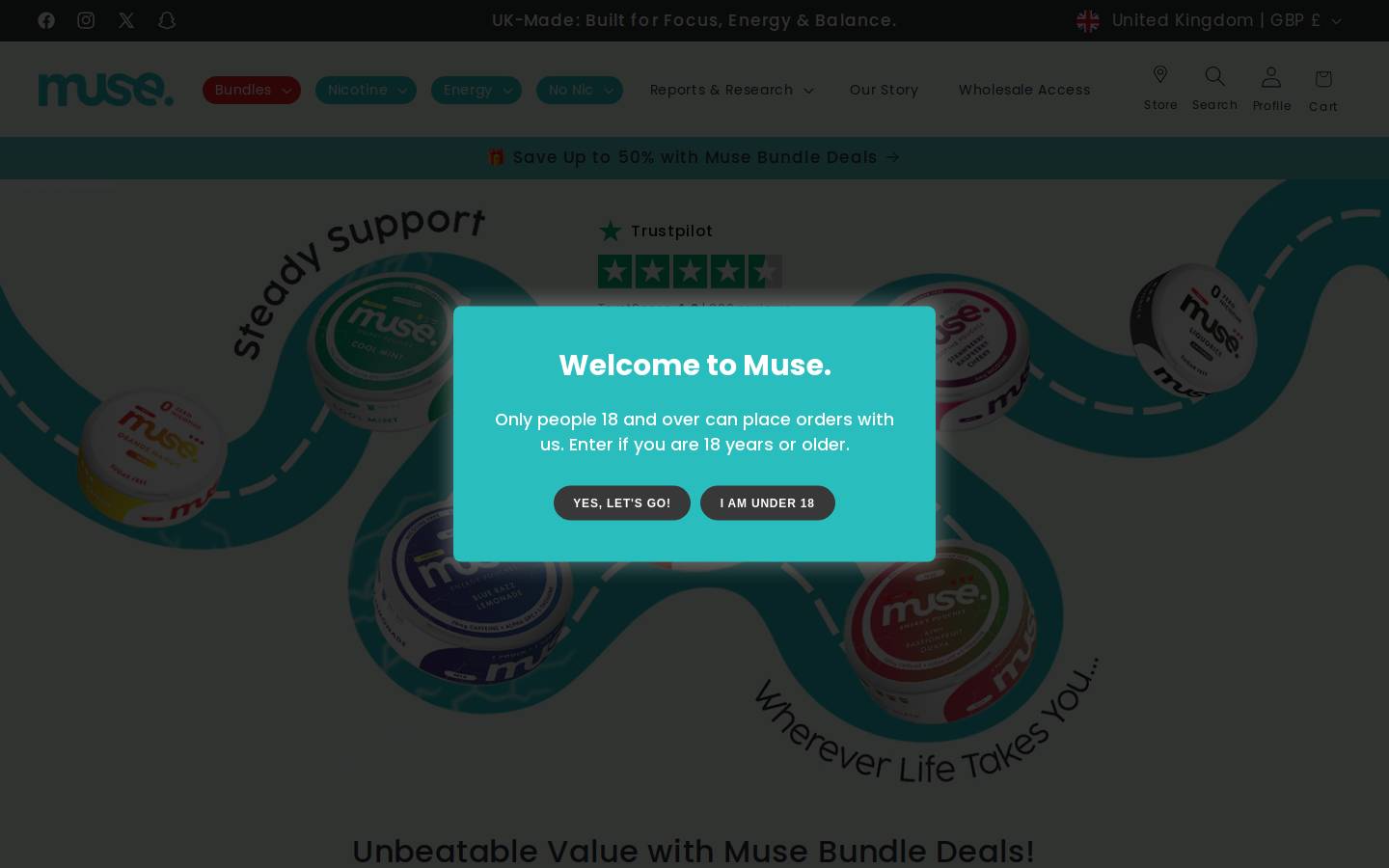 Muse homepage screenshot