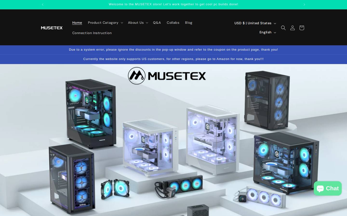 musetex.com homepage screenshot