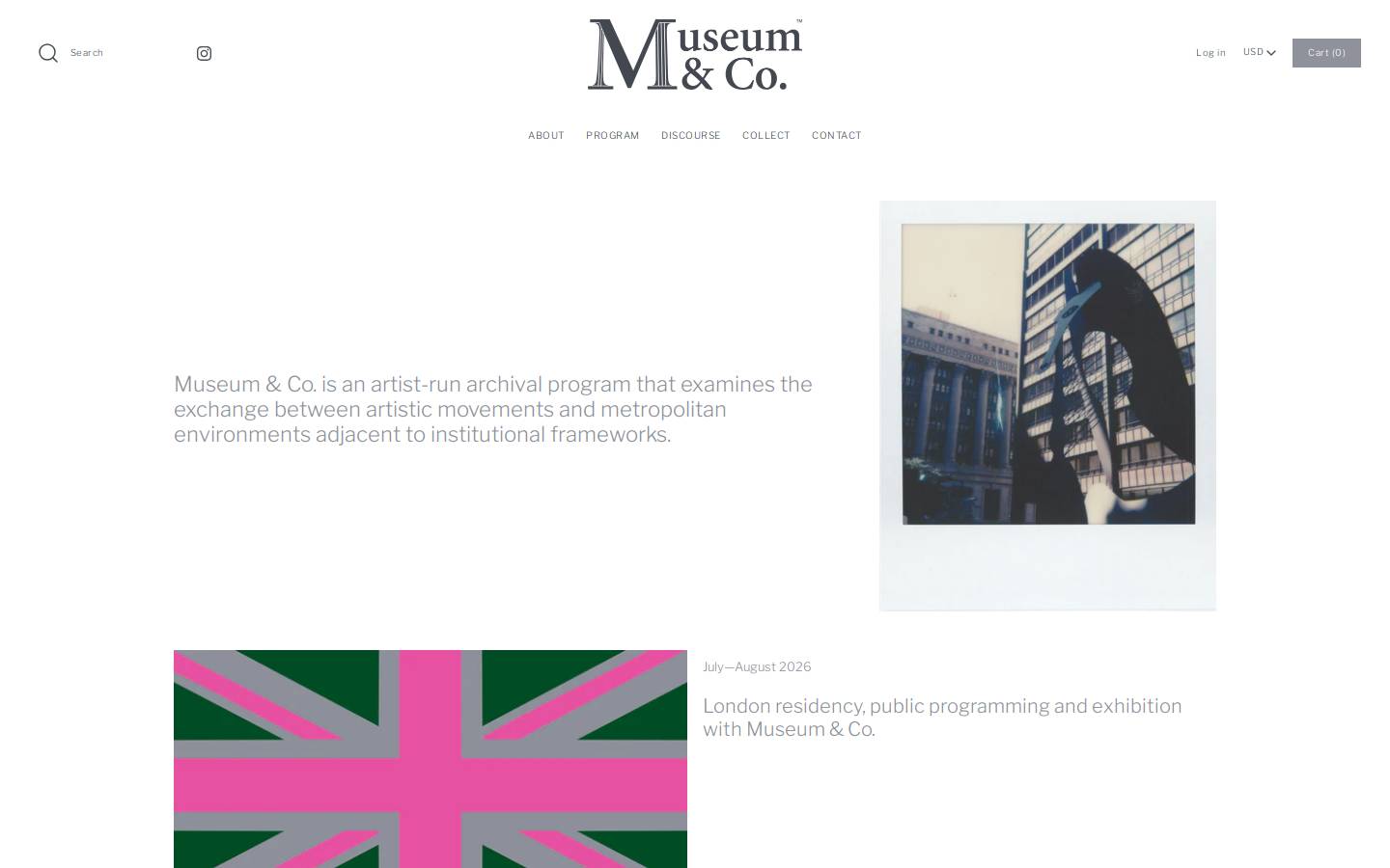 museumand.co homepage screenshot