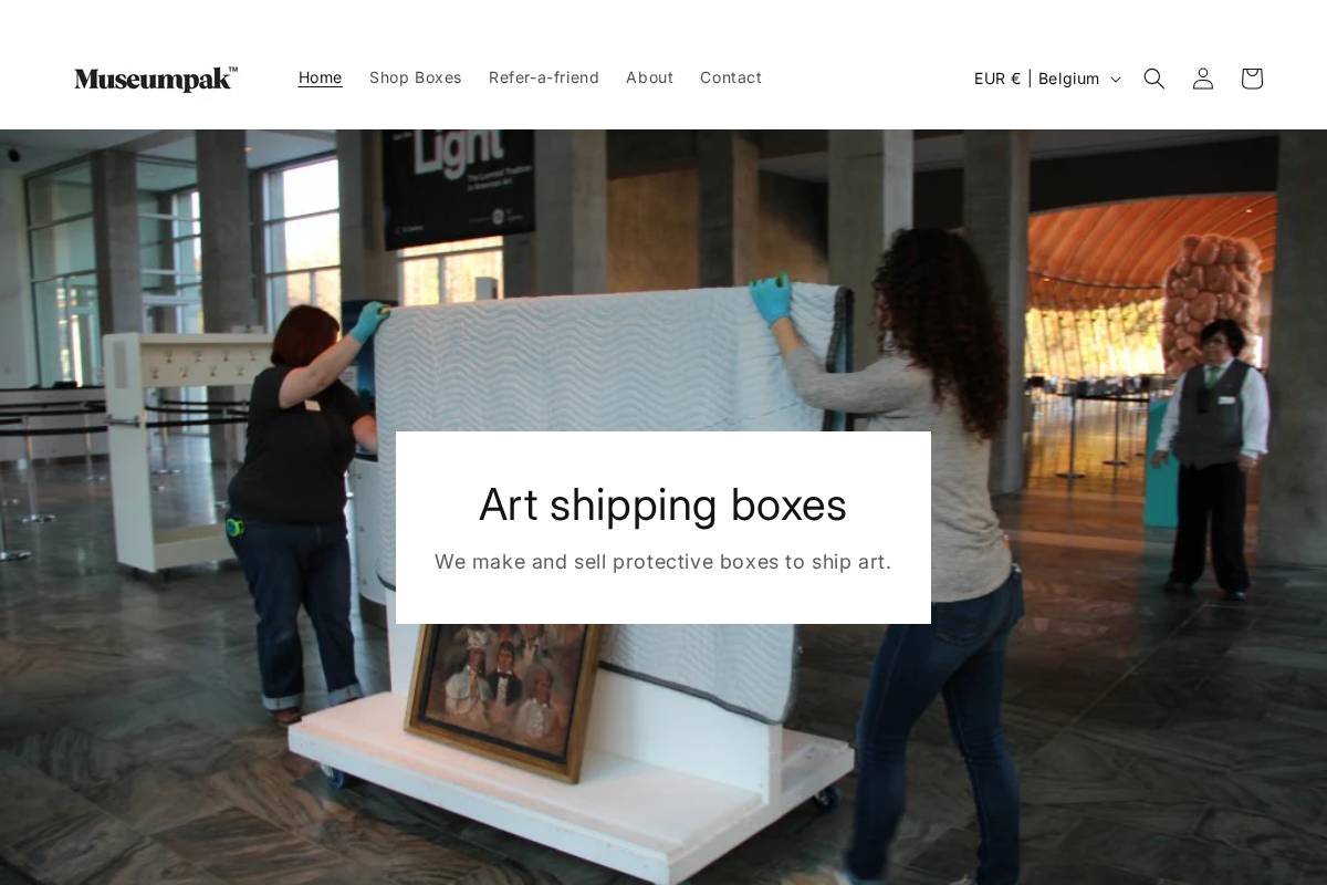 Museumpak homepage screenshot