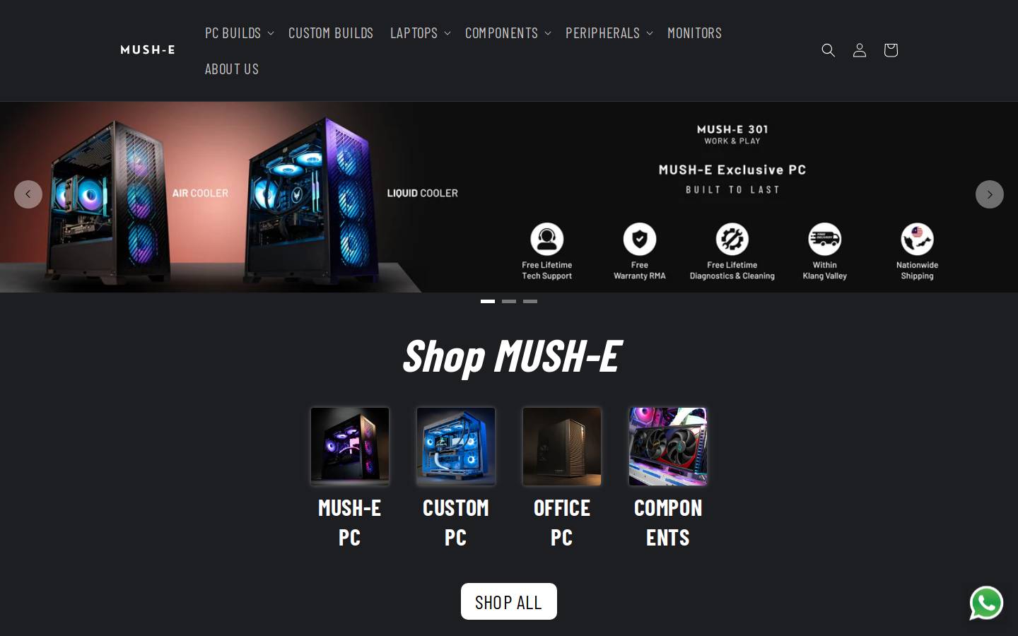 mush-e.com homepage screenshot