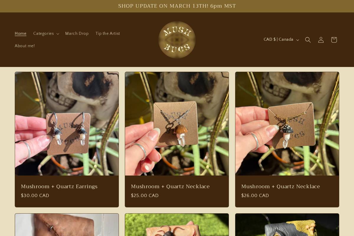 mushbugs.com homepage screenshot