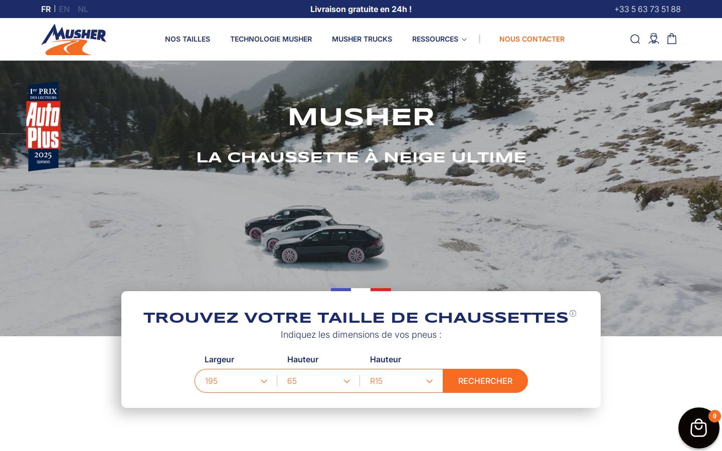 Musher Antiglisse homepage screenshot