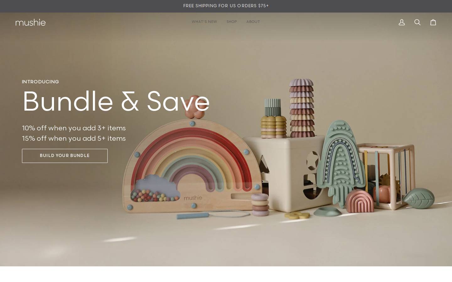 mushie.com homepage screenshot