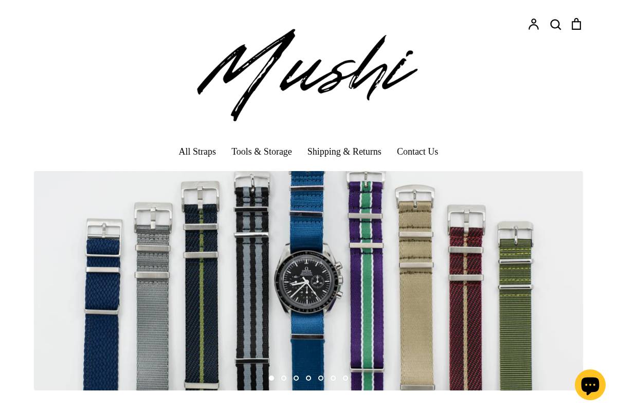 mushiwatchstraps.com homepage screenshot