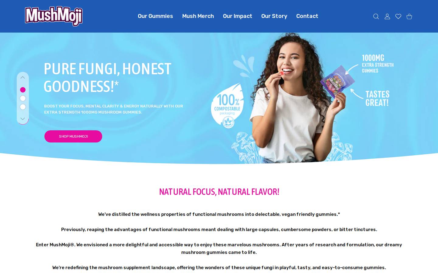 mushmoji.com homepage screenshot