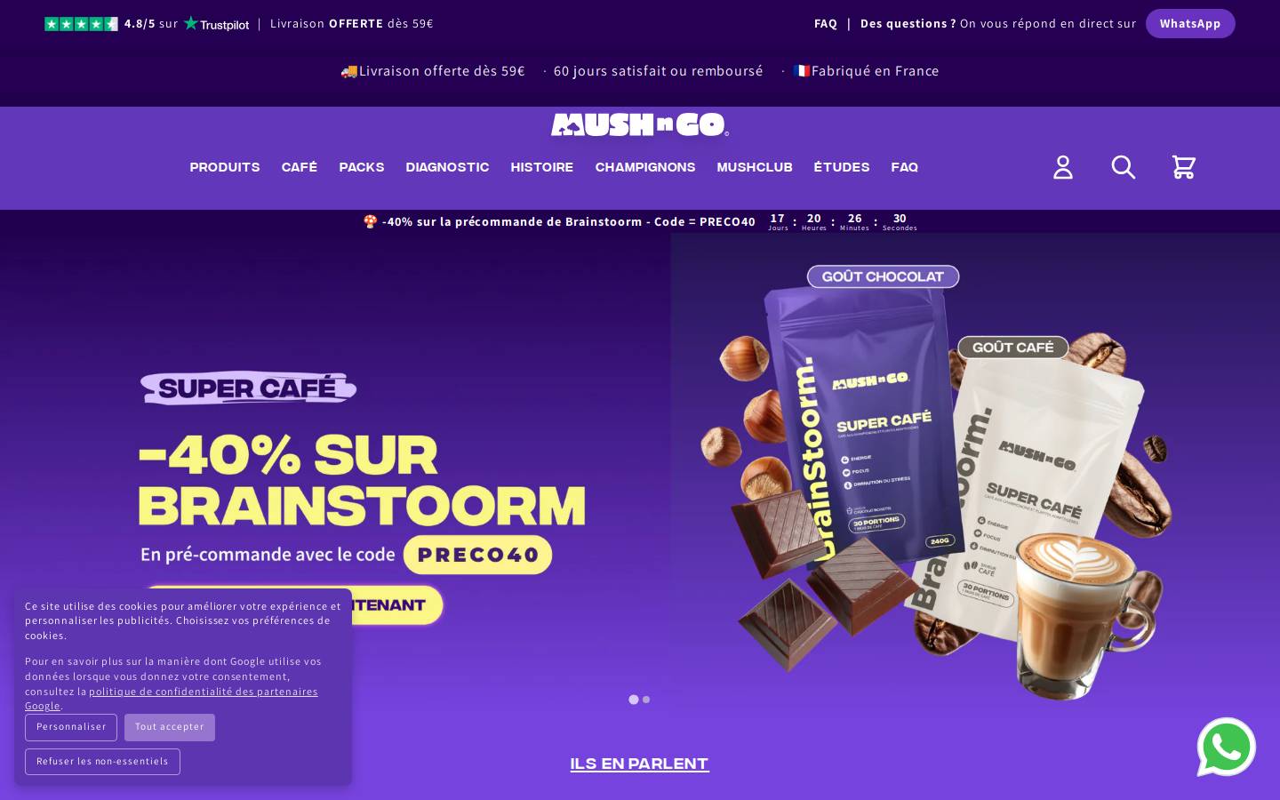 MushNGo homepage screenshot