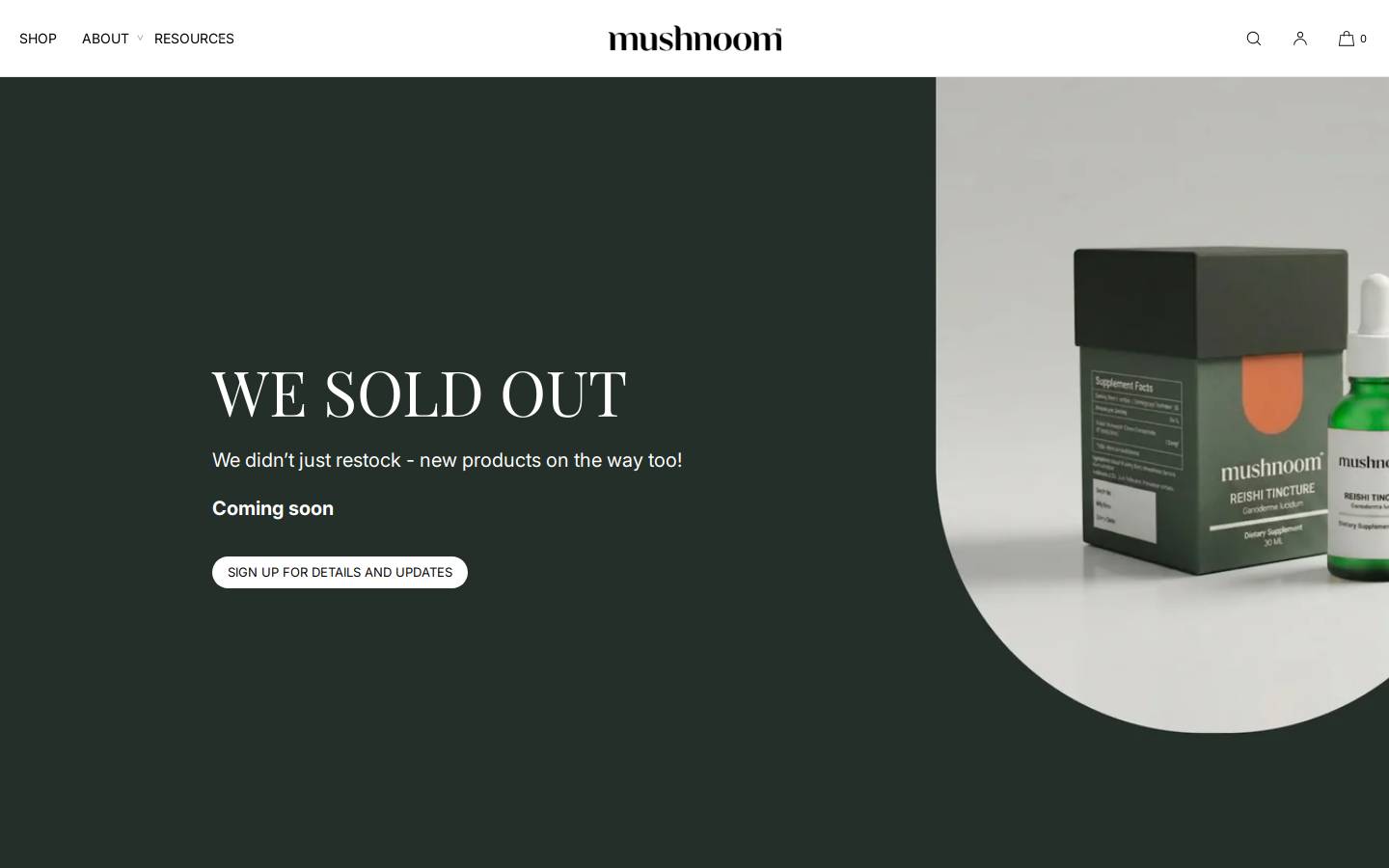 mushnoom.com homepage screenshot