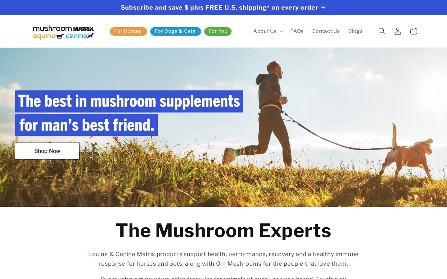 mushroommatrix.com homepage screenshot