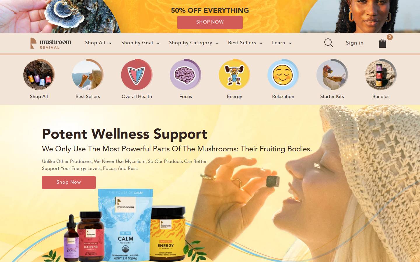 mushroomrevival.com homepage screenshot