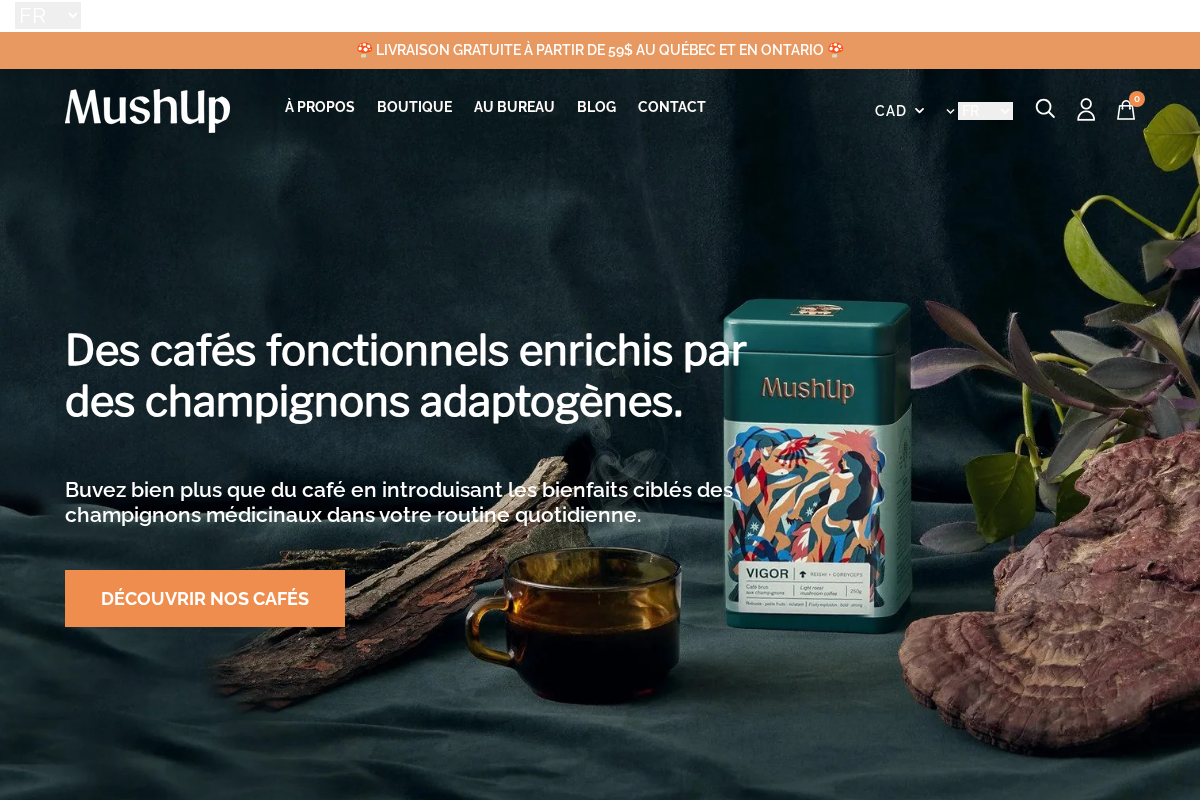 MushUp homepage screenshot