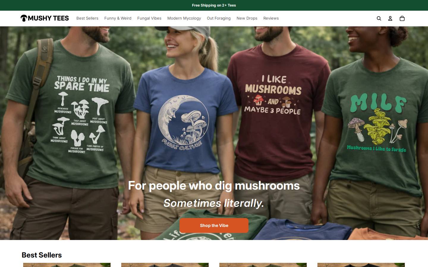 mushytees.com homepage screenshot
