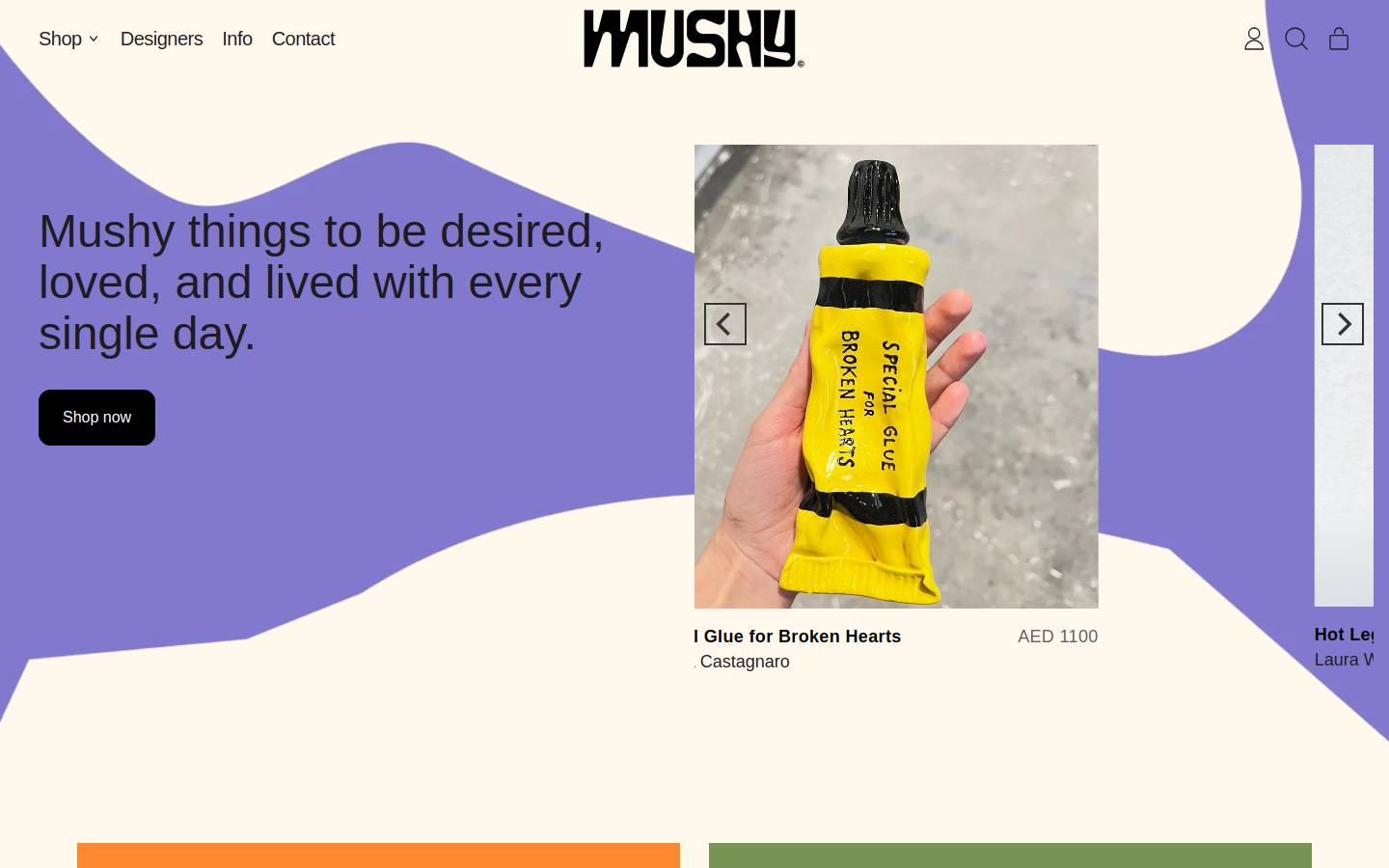 mushythings.com homepage screenshot