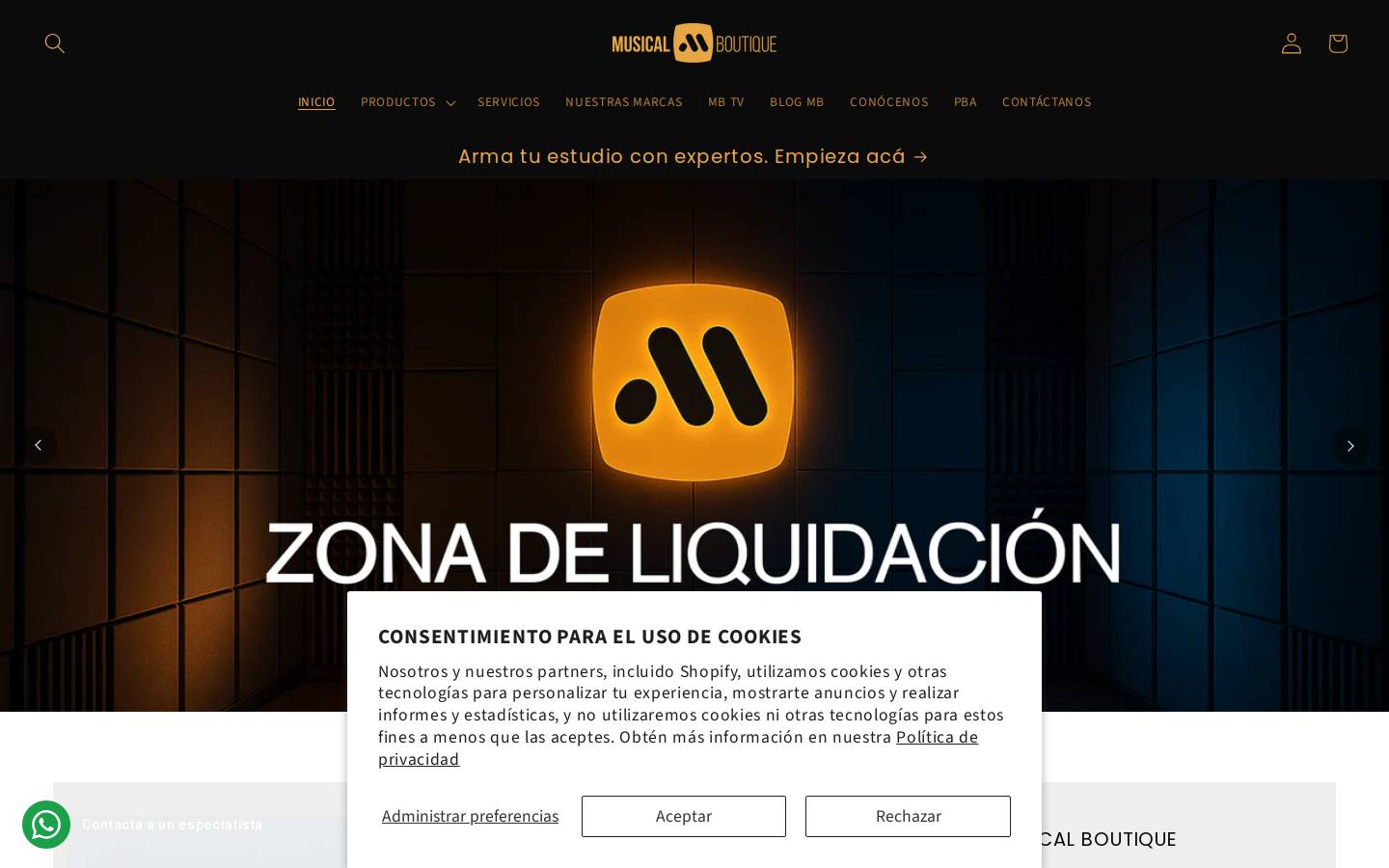 musicalboutique.co homepage screenshot