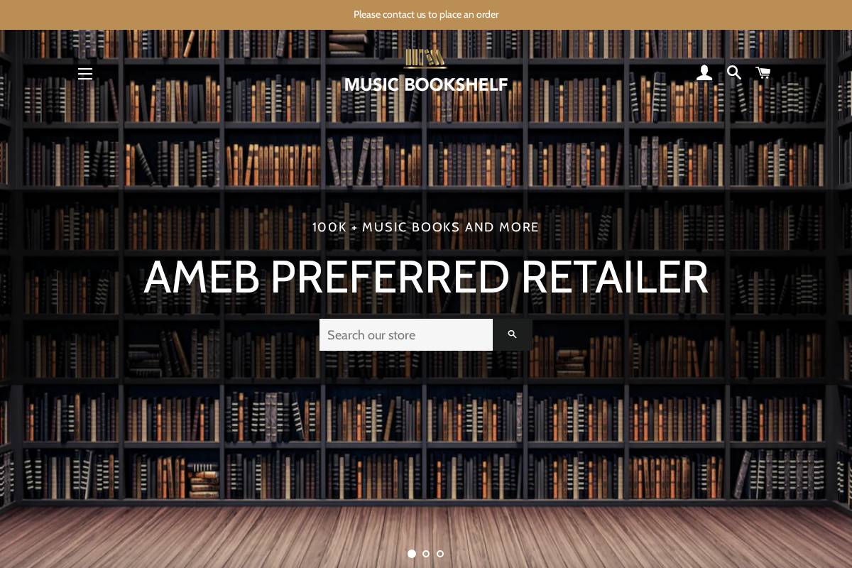 musicbookshelf.com homepage screenshot