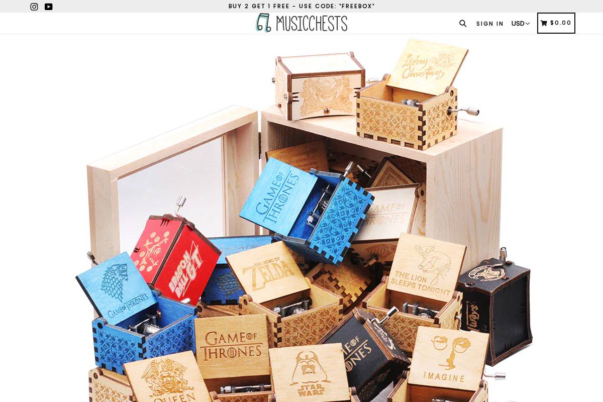 musicchests.com homepage screenshot