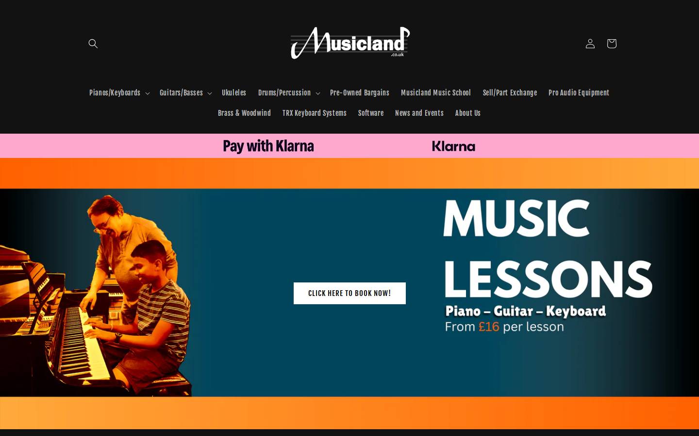 Musicland homepage screenshot