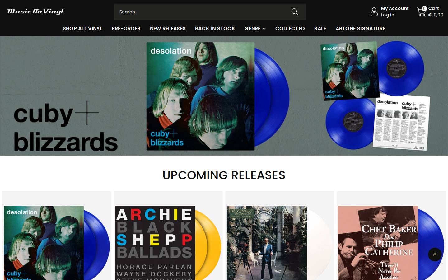 musiconvinyl.com homepage screenshot