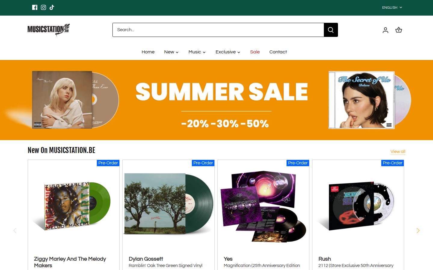 Musicstation.be homepage screenshot