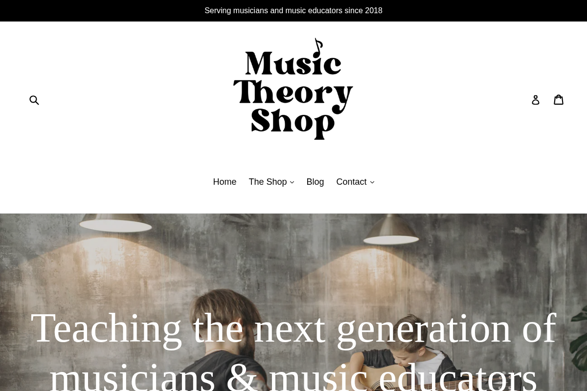 musictheoryshop.com homepage screenshot