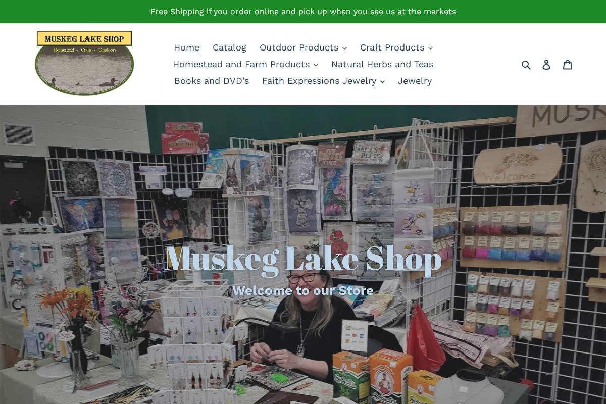 muskeglakeshop.com homepage screenshot