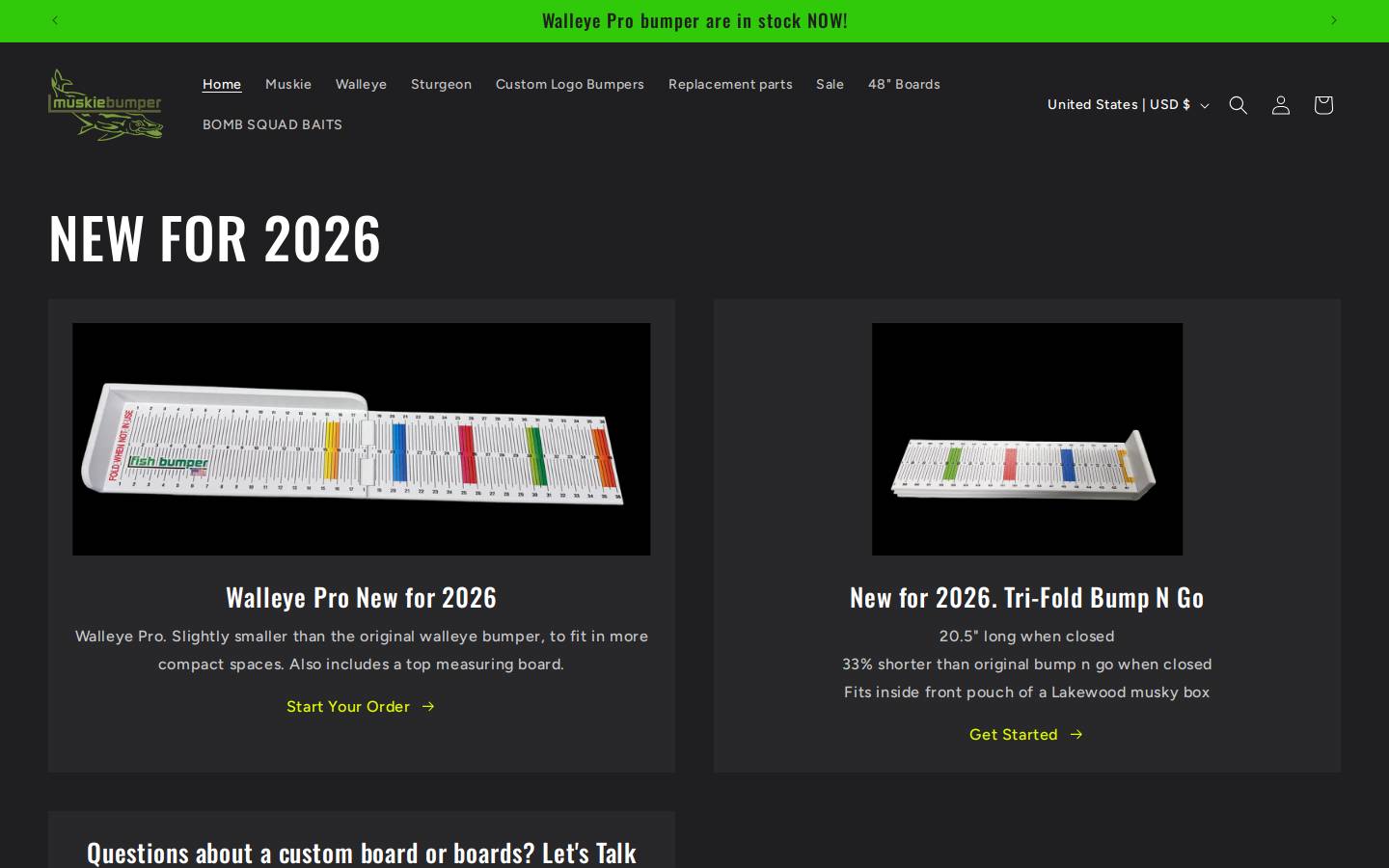 muskiebumper.com homepage screenshot