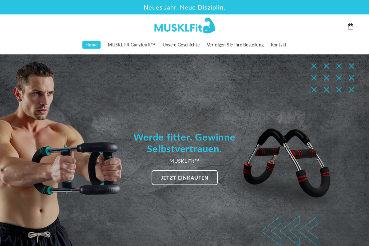 Musklfit homepage screenshot