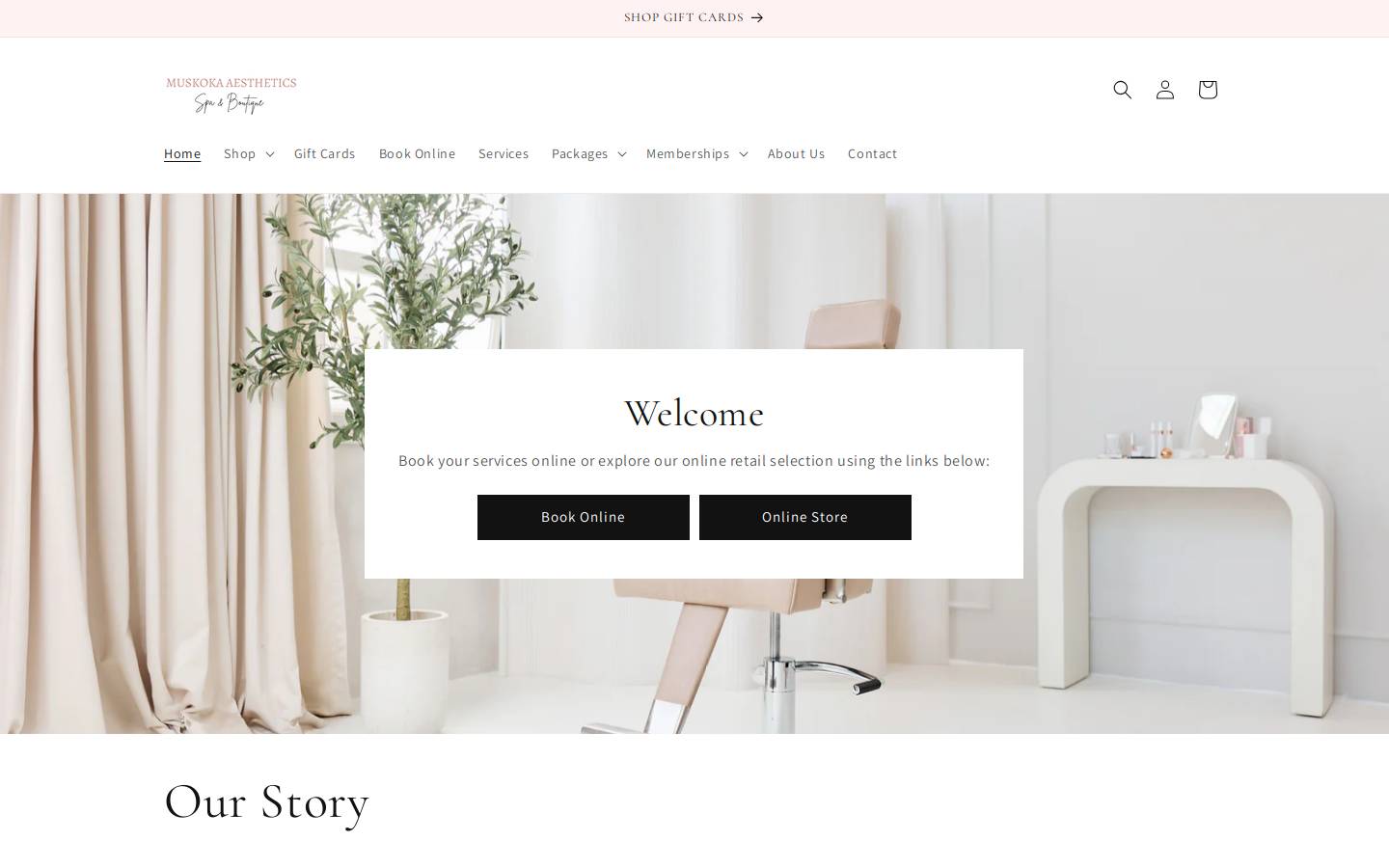 muskokaaesthetics.com homepage screenshot
