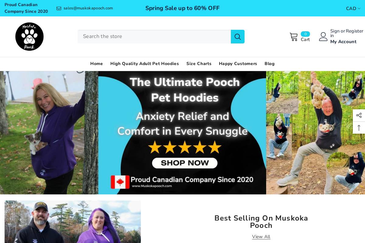 muskokapooch.com homepage screenshot