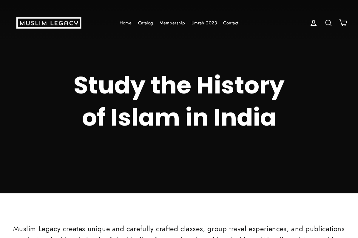 Muslim Legacy homepage screenshot