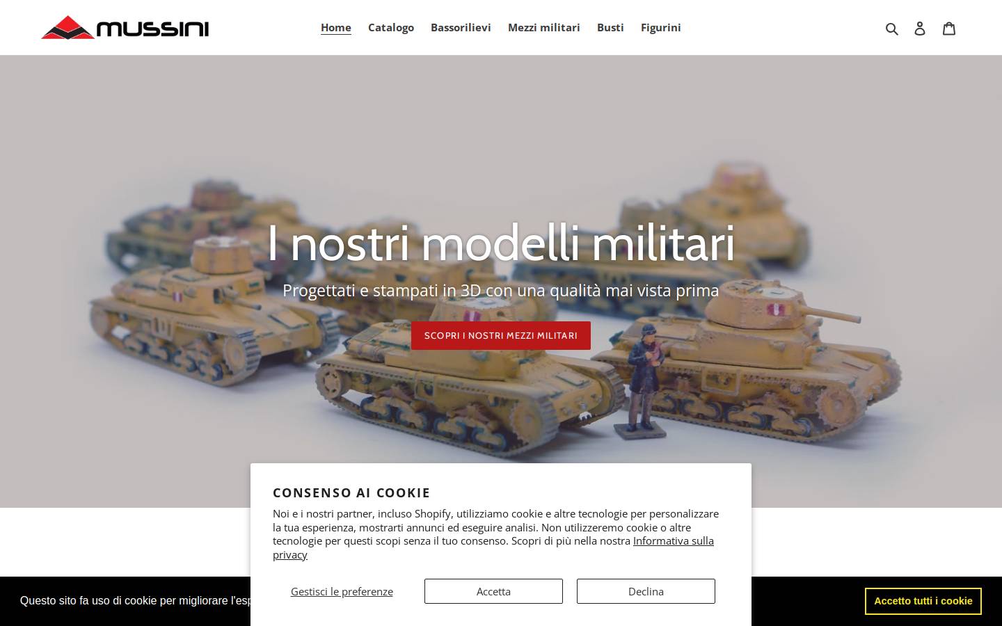 mussini.com homepage screenshot