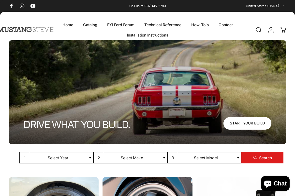 MustangSteve homepage screenshot