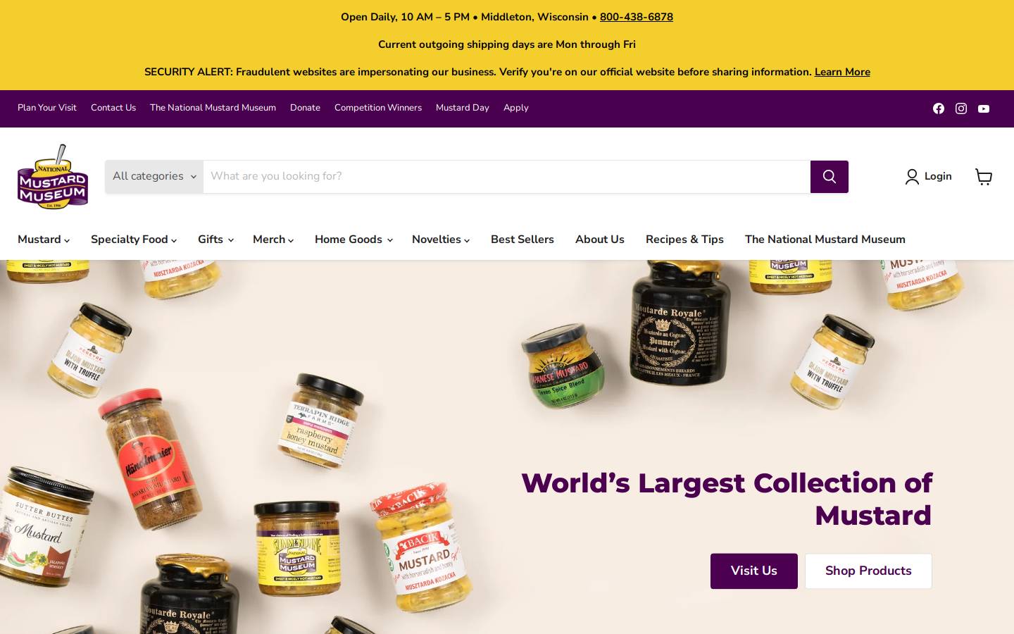 mustardmuseum.com homepage screenshot