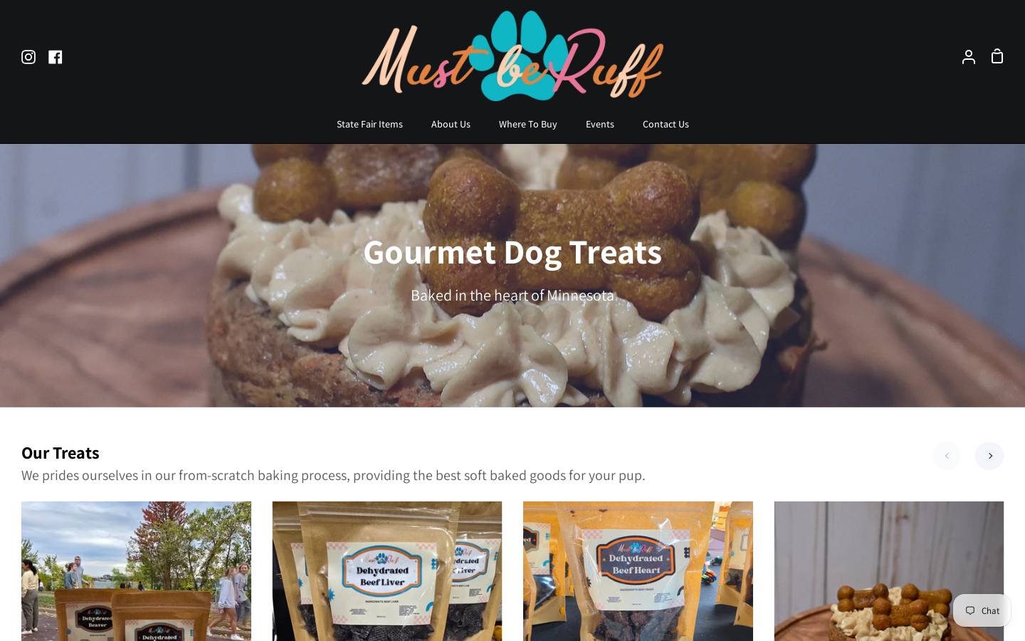 mustberuff.co homepage screenshot