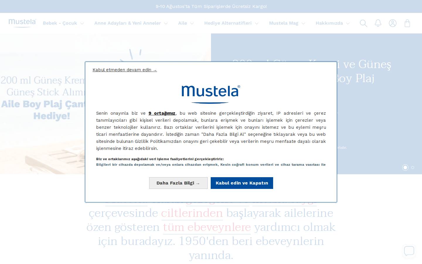 Mustela homepage screenshot