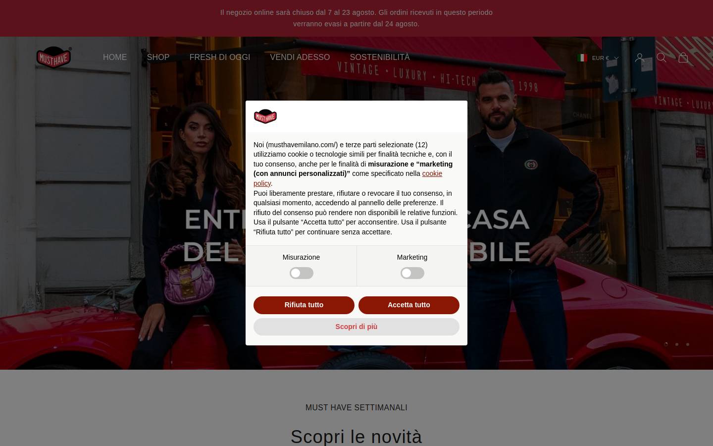 Musthavemilano homepage screenshot
