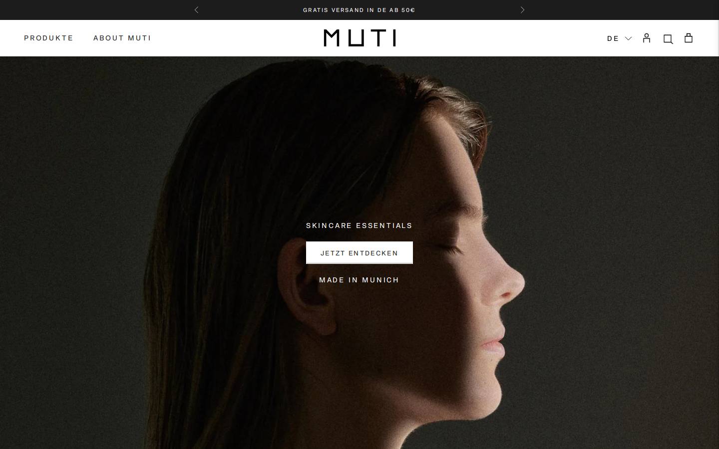 Muti homepage screenshot