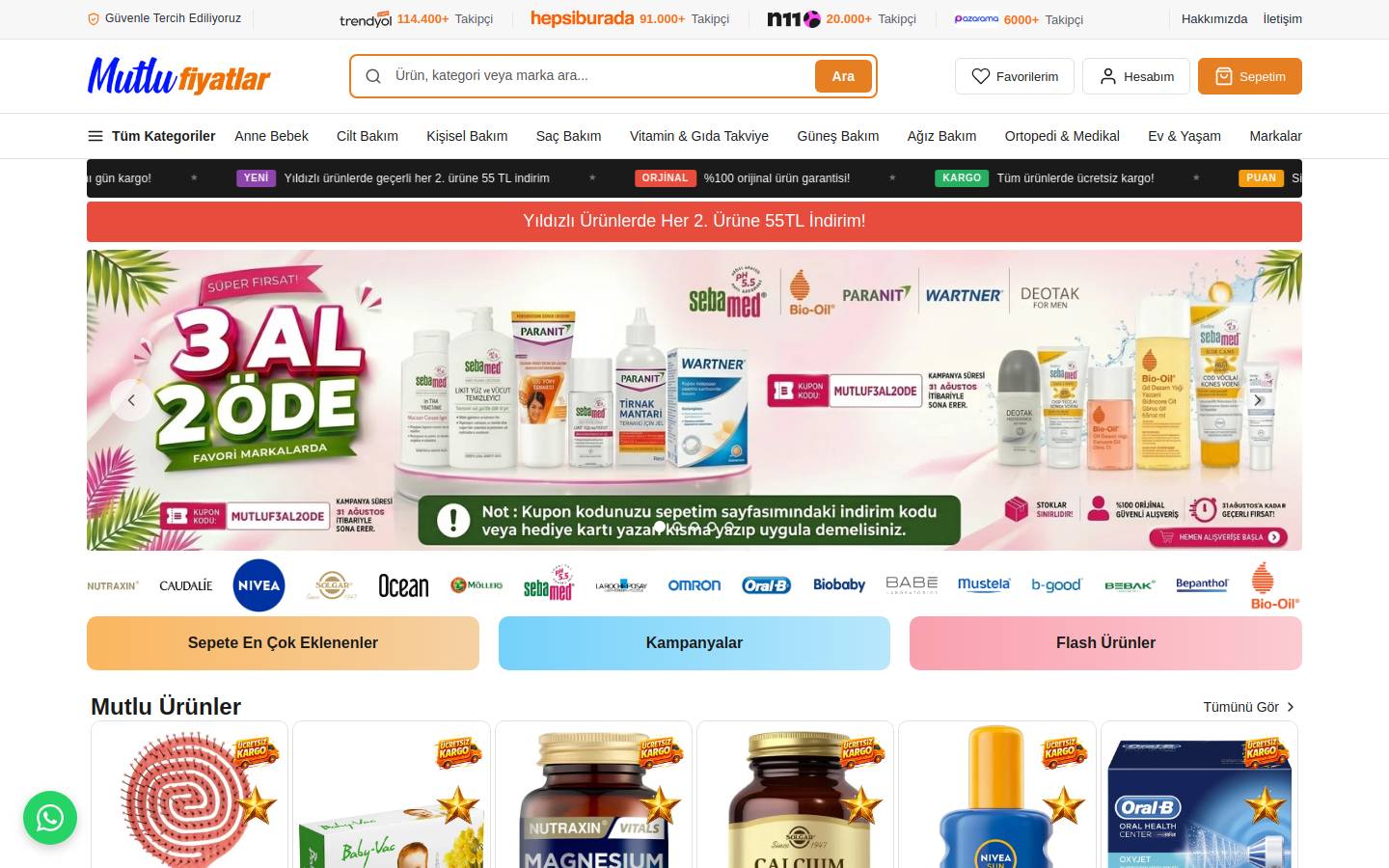 mutlufiyatlar.com homepage screenshot