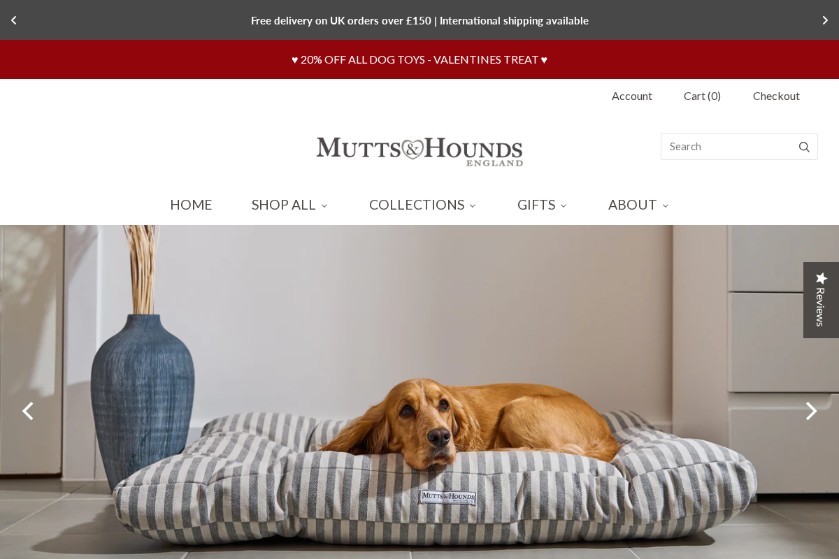 Mutts & Hounds homepage screenshot