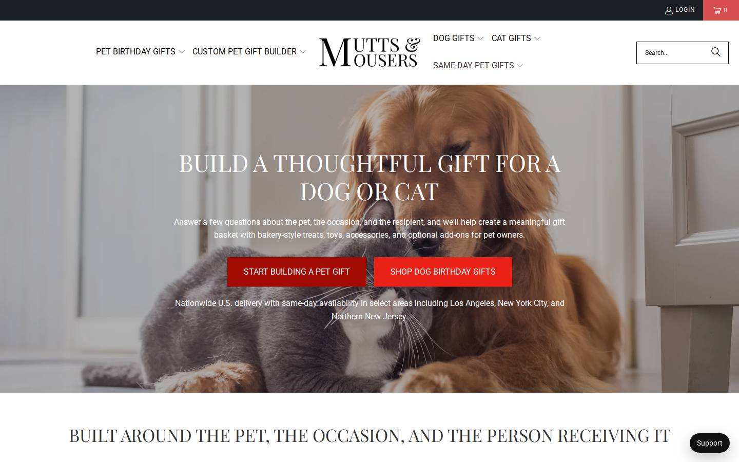Mutts & Mousers homepage screenshot