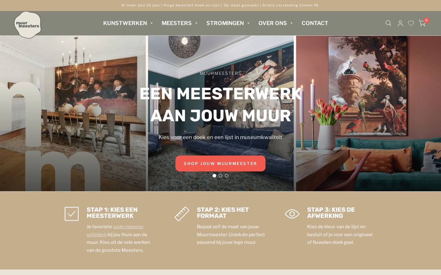 Muurmeesters homepage screenshot