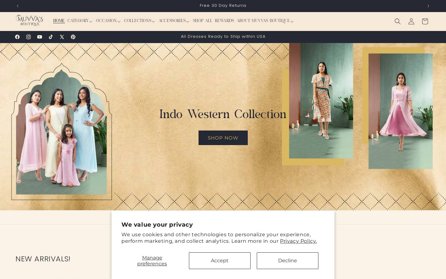 muvvasboutique.com homepage screenshot